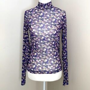 Levi’s floral mesh sheer turtleneck